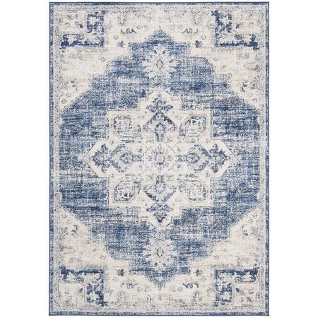 Safavieh Brentwood Power Loomed Small Rectangle Area RugIvory & Navy 4 x 6 ft. BNT865A-4
